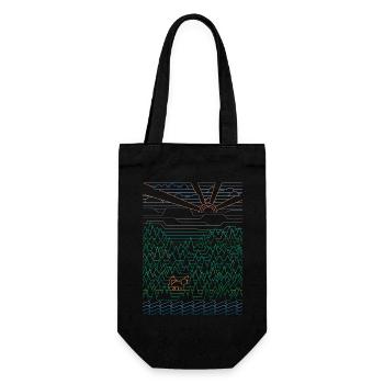 Renard et forêt (paysage) - Sac à bouteille - noir - Devant