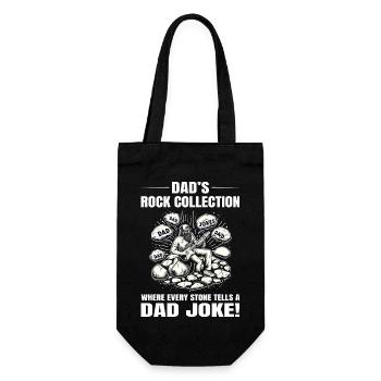 Rock Sammeln Papa Gitarre Musik Geologie - Geschenkbeutel für Flaschen - Schwarz - Vorne