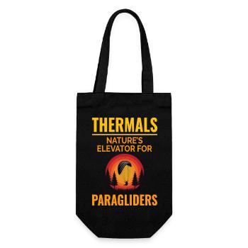 Paragliding Pilot Paraglider Adventures Thermals - Gift Bag for Bottles - black - Front