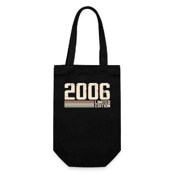 2006 Jahrgang 2006 Geburtstag 2006 Retro 2006 - Geschenkbeutel für Flaschen - Schwarz - Vorne