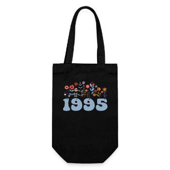 1995 Motif floral 1995 Floral thème fleurs 1995 - Sac à bouteille - noir - Devant