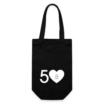 50 - live. laugh. Love. - Gift Bag for Bottles - black - Front