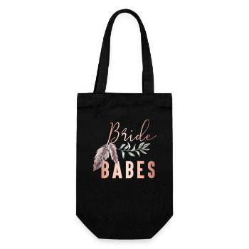Boho Bride Babes Braut - Geschenkbeutel für Flaschen - Schwarz - Vorne