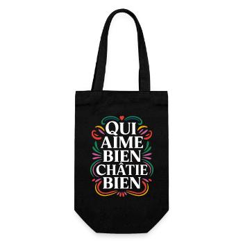 Qui aime bien châtie bien - Sac à bouteille - noir - Devant