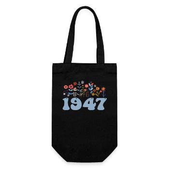1947 Floral Pattern 1947 Floral Theme Flowers 1947 - Gift Bag for Bottles - black - Front