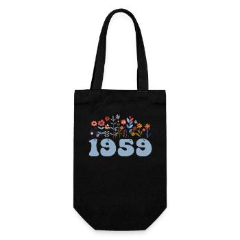 1959 Floral Pattern 1959 Floral Theme Flowers 1959 - Gift Bag for Bottles - black - Front