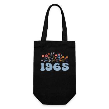 1965 Floral Design 1965 Floral Theme Flowers 1965 - Gift Bag for Bottles - black - Front
