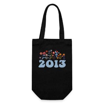 2013 Floral Pattern 2013 Floral Theme Flowers 2013 - Gift Bag for Bottles - black - Front