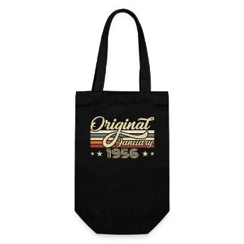 Birthday January 1956 January Born in January - Gift Bag for Bottles - black - Front