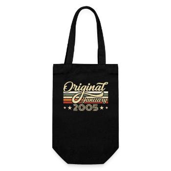 Birthday January 2005 January Born in January - Gift Bag for Bottles - black - Front