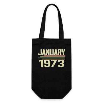 Januar 1973 - Geburtstagsgeschenk Januar 1973 - Geschenkbeutel für Flaschen - Schwarz - Vorne