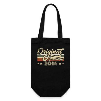 Birthday January 2014 January born in January - Gift Bag for Bottles - black - Front