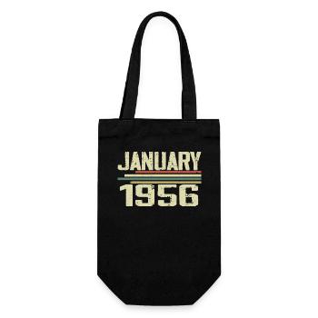Januar 1956 - Geburtstagsgeschenk Januar 1956 - Geschenkbeutel für Flaschen - Schwarz - Vorne