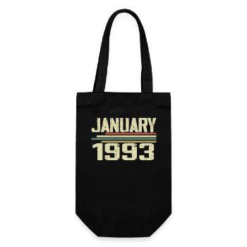 Januar 1993 - Geburtstagsgeschenk Januar 1993 - Geschenkbeutel für Flaschen - Schwarz - Vorne