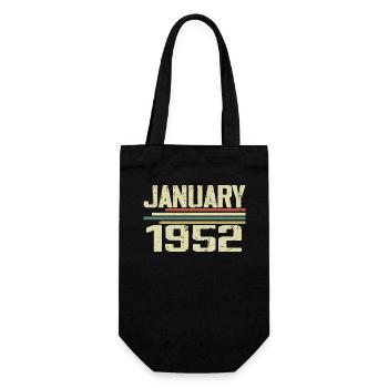 Januar 1952 - Geburtstagsgeschenk Januar 1952 - Geschenkbeutel für Flaschen - Schwarz - Vorne