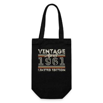 Avril 1961, Né en avril 1961 - 64e anniversaire - Sac à bouteille - noir - Devant