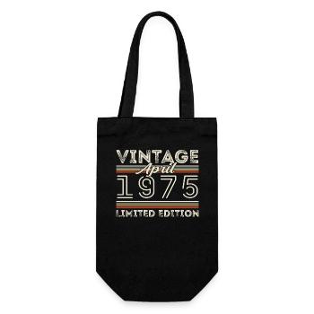 Avril 1975, Né en avril 1975 - 50e anniversaire - Sac à bouteille - noir - Devant