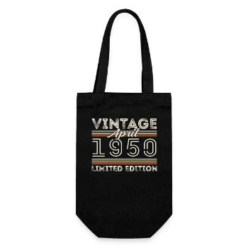 Avril 1950, Né en avril 1950 - 75ème anniversaire - Sac à bouteille - noir - Devant