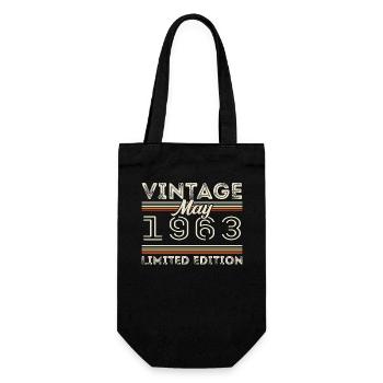 May 1963 Birthday 1963, Legendary since May 1963 - Gift Bag for Bottles - black - Front