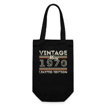 May 1970 Birthday 1970, Legendary since May 1970 - Gift Bag for Bottles - black - Front