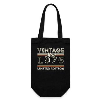 Mai 1975 Geburtstag 1975, Legendär seit Mai 1975 - Geschenkbeutel für Flaschen - Schwarz - Vorne