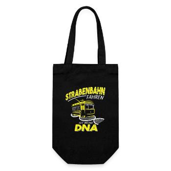 Straßenbahn fahren ist meine DNA - Geschenkbeutel für Flaschen - Schwarz - Vorne