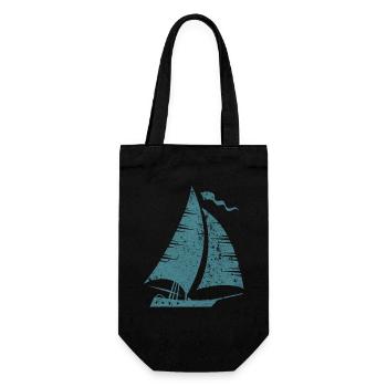 Segelboot Segeln Segler - Geschenkbeutel für Flaschen - Schwarz - Vorne