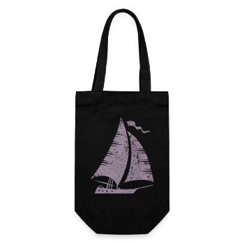 Segelboot Segeln Segler - Geschenkbeutel für Flaschen - Schwarz - Vorne