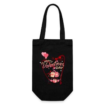 VALENTIN Happy valentines days - Sac à bouteille - noir - Devant