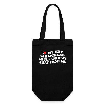Love my hot girlfriend - keep your distance! - Gift Bag for Bottles - black - Front