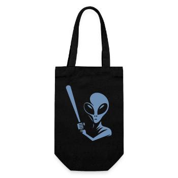 Alien joueur de baseball Silhouette minimaliste - Sac à bouteille - noir - Devant