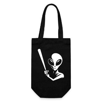 Alien joueur de baseball Silhouette minimaliste - Sac à bouteille - noir - Devant