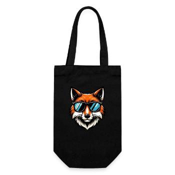 Renard cool avec des lunettes de soleil - Sac à bouteille - noir - Devant