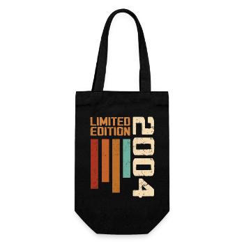 Jahrgang 2004 Geburtstagsgeschenk 2004 Retro 2004 - Geschenkbeutel für Flaschen - Schwarz - Vorne