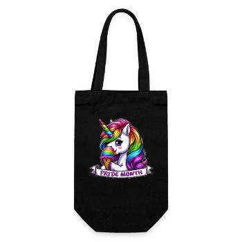 LGBTQ Pride Monat Einhorn Regenbogen Toleranz - Geschenkbeutel für Flaschen - Schwarz - Vorne