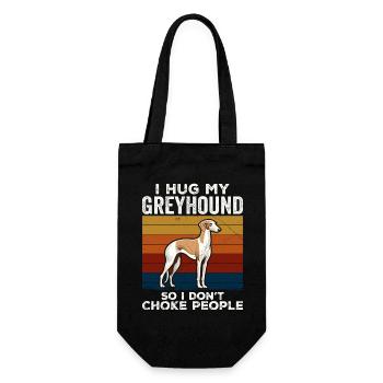 I Hug My Greyhound So I Don't Choke People - Sac à bouteille - noir - Devant