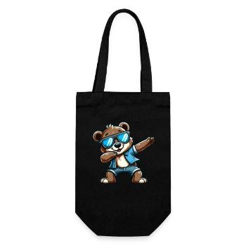 Cool Bear Dabbing - Geschenkbeutel für Flaschen - Schwarz - Vorne