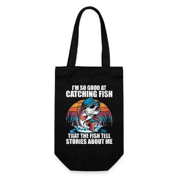 Ich bin so gut darin, Fische zu fangen, dass die Fische es sagen - Geschenkbeutel für Flaschen - Schwarz - Vorne