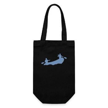 Rafting Silhouette Wildwasser Schlauchboot Fluss - Geschenkbeutel für Flaschen - Schwarz - Vorne