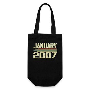 Januar 2007 - Geburtstagsgeschenk Januar 2007 - Geschenkbeutel für Flaschen - Schwarz - Vorne