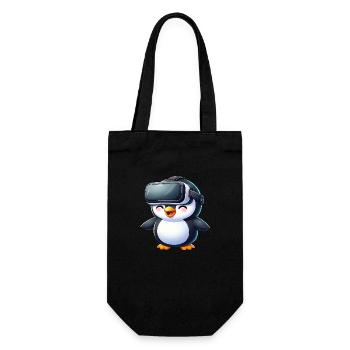 Penguin VR Gamer Future Science Fiction - Gift Bag for Bottles - black - Front