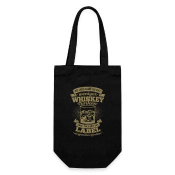 Funny Whiskey Saying No Label Find - Gift Bag for Bottles - black - Front