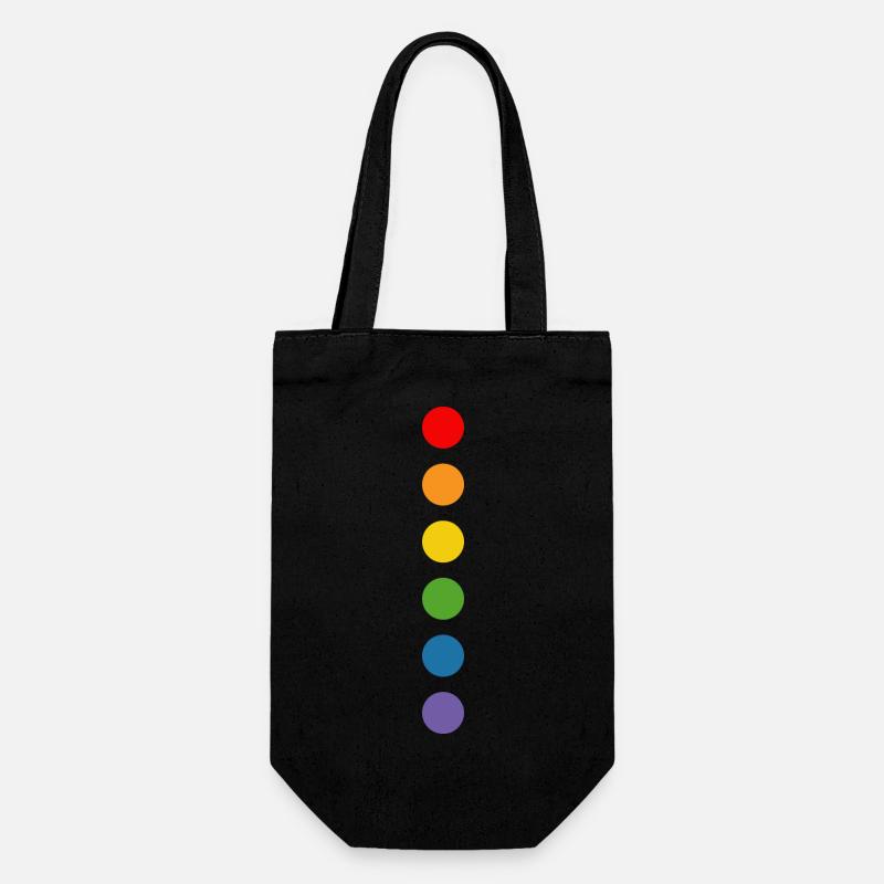 Regenbogen rounds - Geschenkbeutel für Flaschen - Schwarz