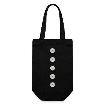 Knopf Knöpfe Illusion 5 Fake Punkte lustig schick - Geschenkbeutel für Flaschen - Schwarz - Vorne