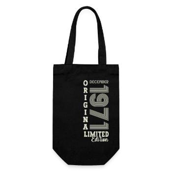 Original December 1971 51st Birthday Gift - Gift Bag for Bottles - black - Front