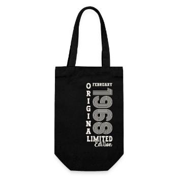 February born 1968 55th birthday gift man - Gift Bag for Bottles - black - Front