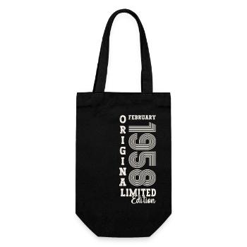 Février né 1958 65e anniversaire cadeau homme - Sac à bouteille - noir - Devant