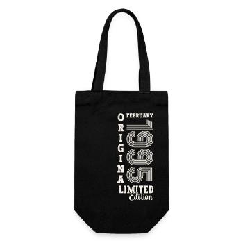 Februar Jahrgang 1995 28. Geburtstag Geschenk Mann - Geschenkbeutel für Flaschen - Schwarz - Vorne