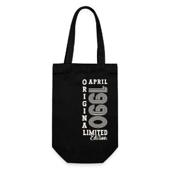 33rd birthday man April Born 1990 Original - Gift Bag for Bottles - black - Front