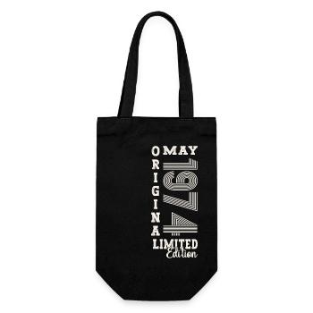 49th Birthday Man Original May Vintage 1974 - Gift Bag for Bottles - black - Front